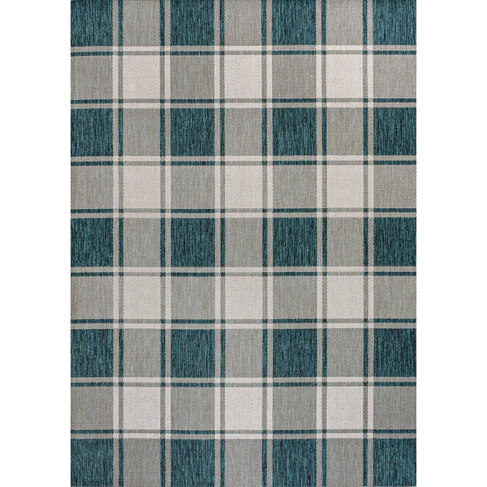 Acrylic Traditional Farmhouse Bold Gingham Indoor/Outdoor Area Rug