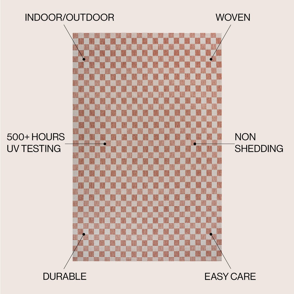 Laurel Traditional Cottage Checkerboard Indoor/Outdoor Area Rug