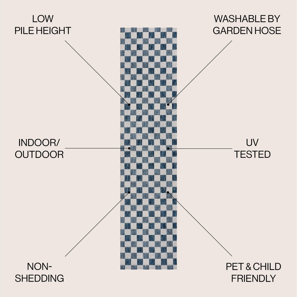 Laurel Traditional Cottage Checkerboard Indoor/Outdoor Area Rug