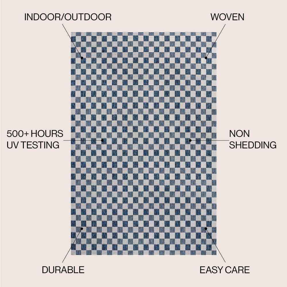 Laurel Traditional Cottage Checkerboard Indoor/Outdoor Area Rug