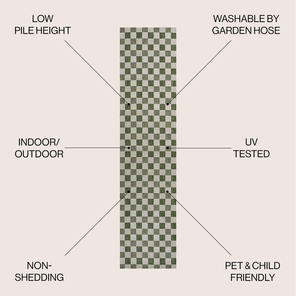 Laurel Traditional Cottage Checkerboard Indoor/Outdoor Area Rug