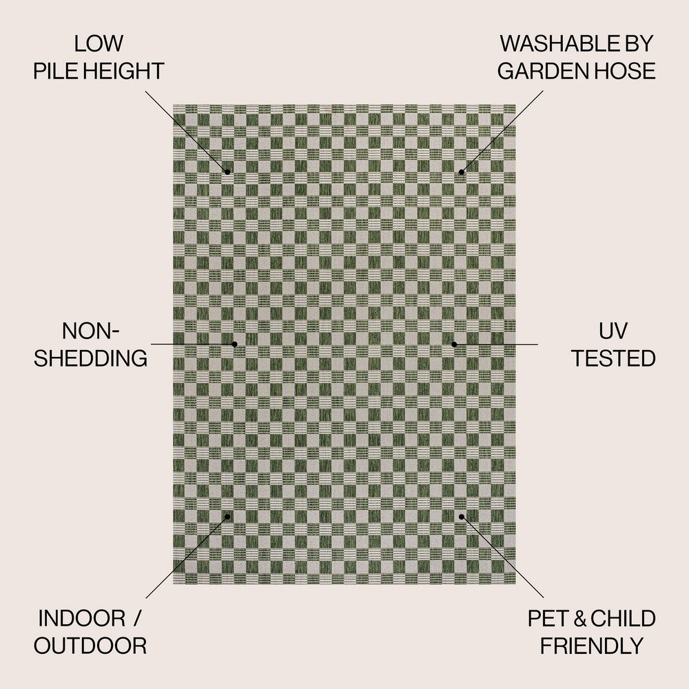 Laurel Traditional Cottage Checkerboard Indoor/Outdoor Area Rug