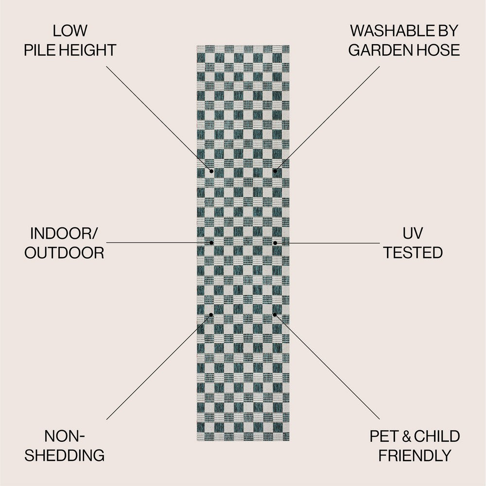 Laurel Traditional Cottage Checkerboard Indoor/Outdoor Area Rug