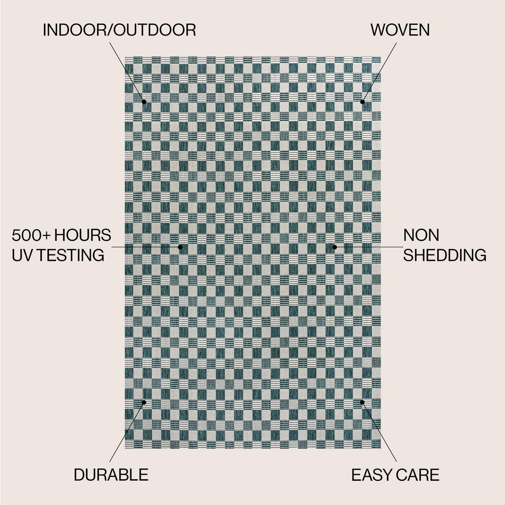 Laurel Traditional Cottage Checkerboard Indoor/Outdoor Area Rug