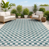 Laurel Traditional Cottage Checkerboard Indoor/Outdoor Area Rug