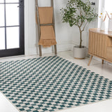 Laurel Traditional Cottage Checkerboard Indoor/Outdoor Area Rug