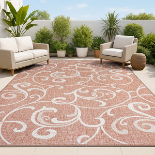 Domani Traditional Classic All-Over Scroll Indoor/Outdoor Area Rug