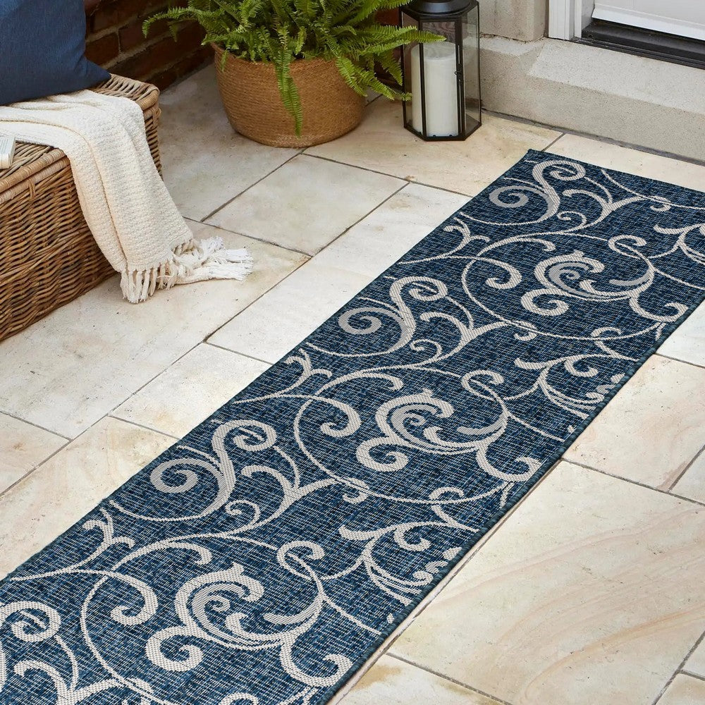 Domani Traditional Classic All-Over Scroll Indoor/Outdoor Area Rug