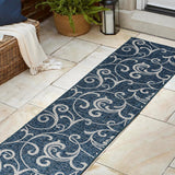 Domani Traditional Classic All-Over Scroll Indoor/Outdoor Area Rug