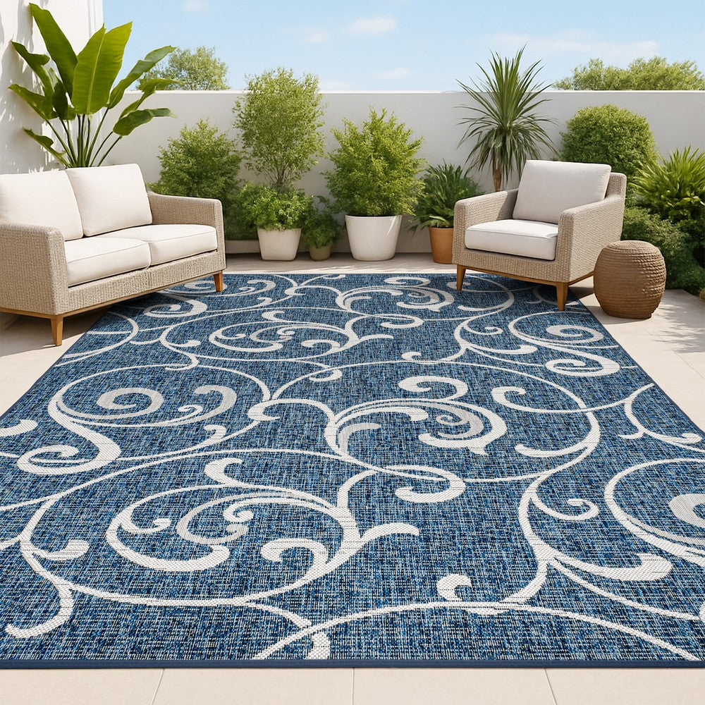 Domani Traditional Classic All-Over Scroll Indoor/Outdoor Area Rug