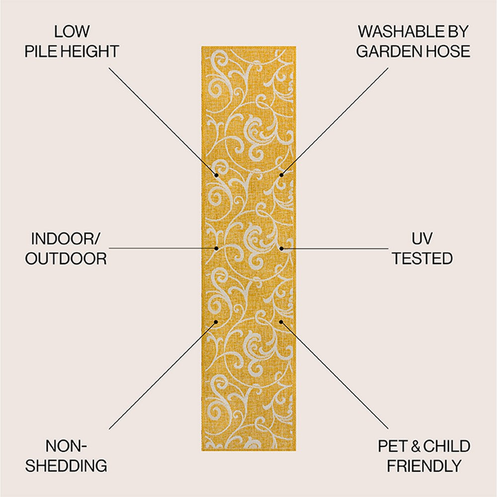 Domani Traditional Classic All-Over Scroll Indoor/Outdoor Area Rug