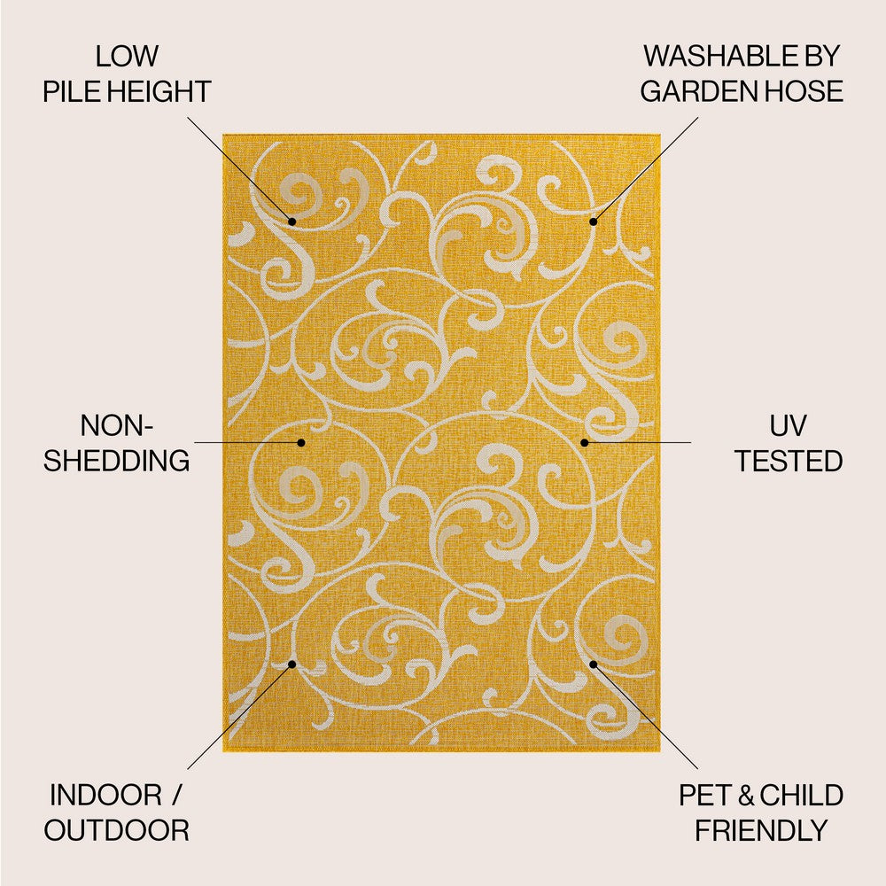 Domani Traditional Classic All-Over Scroll Indoor/Outdoor Area Rug