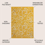 Domani Traditional Classic All-Over Scroll Indoor/Outdoor Area Rug