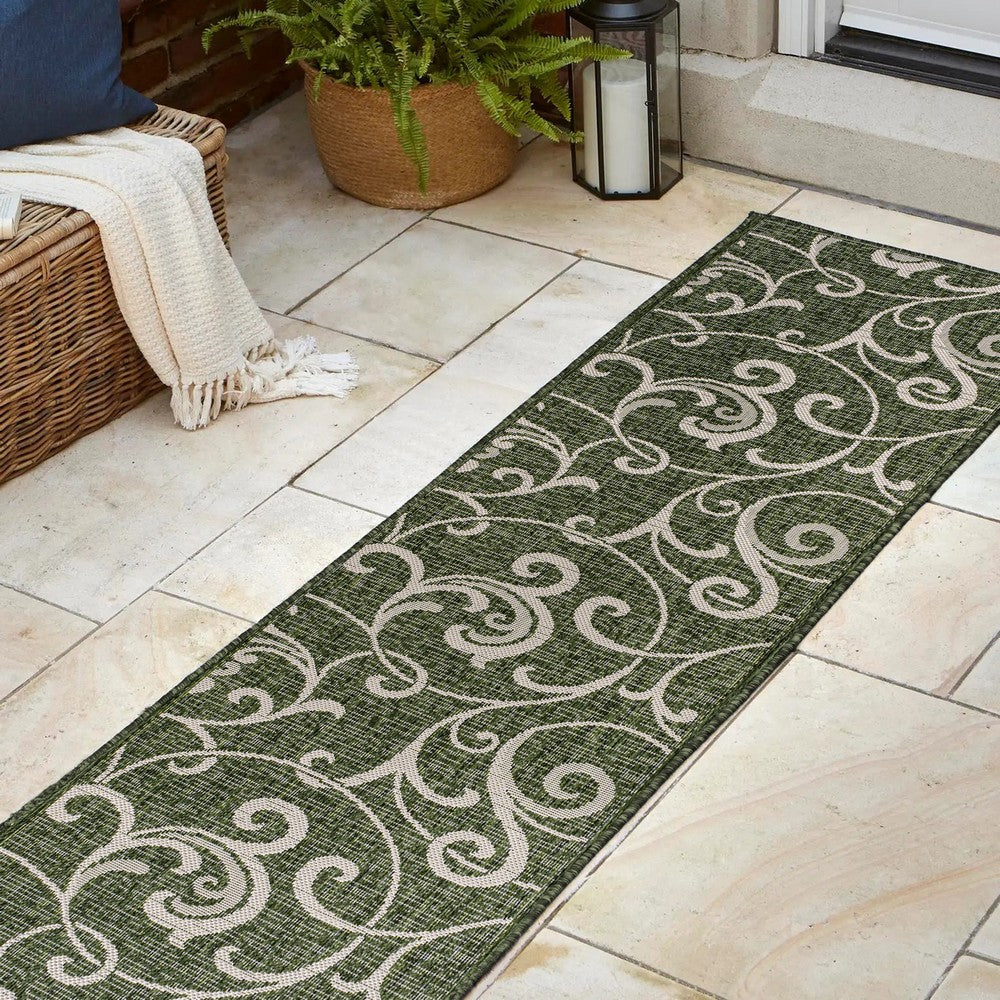 Domani Traditional Classic All-Over Scroll Indoor/Outdoor Area Rug