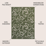 Domani Traditional Classic All-Over Scroll Indoor/Outdoor Area Rug
