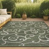 Domani Traditional Classic All-Over Scroll Indoor/Outdoor Area Rug