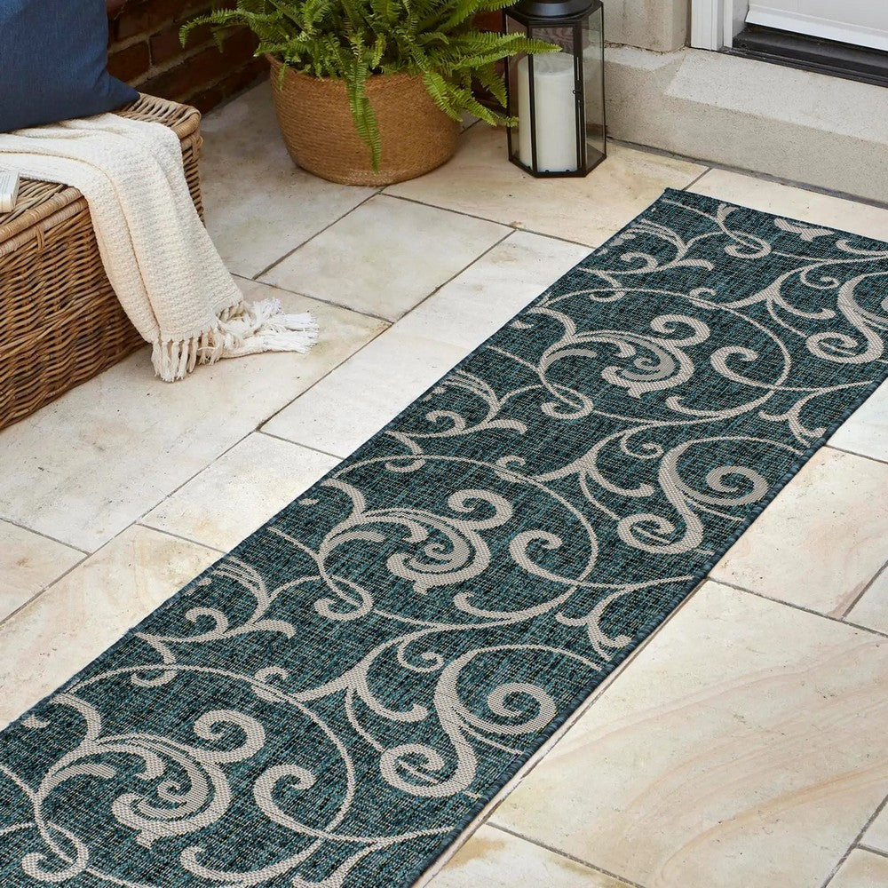 Domani Traditional Classic All-Over Scroll Indoor/Outdoor Area Rug