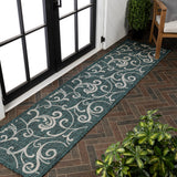 Domani Traditional Classic All-Over Scroll Indoor/Outdoor Area Rug