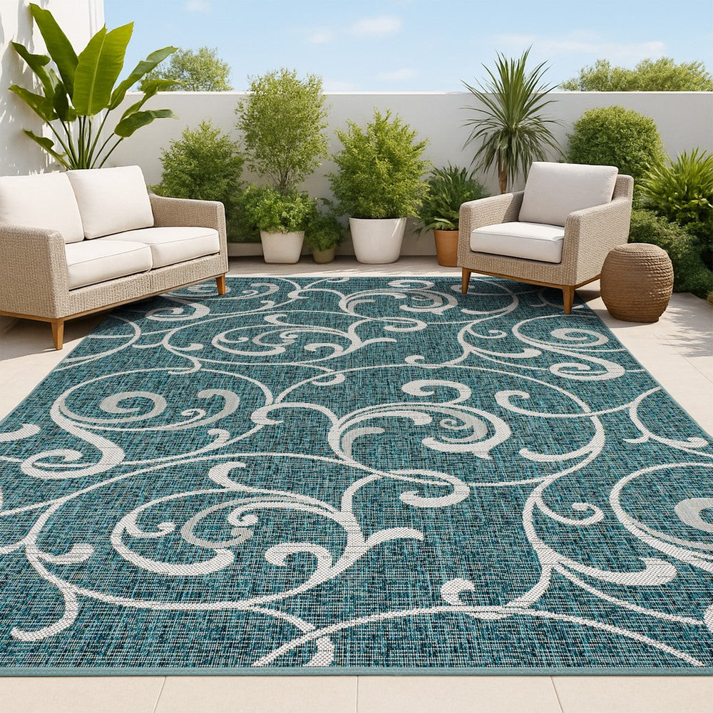 Domani Traditional Classic All-Over Scroll Indoor/Outdoor Area Rug