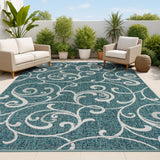 Domani Traditional Classic All-Over Scroll Indoor/Outdoor Area Rug
