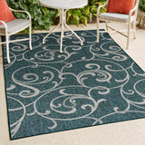 Domani Traditional Classic All-Over Scroll Indoor/Outdoor Area Rug