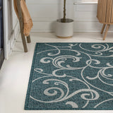 Domani Traditional Classic All-Over Scroll Indoor/Outdoor Area Rug
