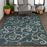 Domani Traditional Classic All-Over Scroll Indoor/Outdoor Area Rug