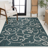 Domani Traditional Classic All-Over Scroll Indoor/Outdoor Area Rug