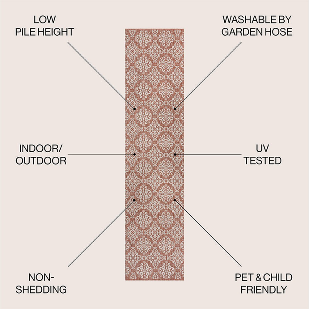 Nexus Traditional Mediterranean Tile Design Indoor/Outdoor Area Rug