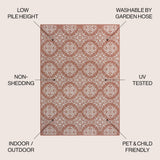 Nexus Traditional Mediterranean Tile Design Indoor/Outdoor Area Rug