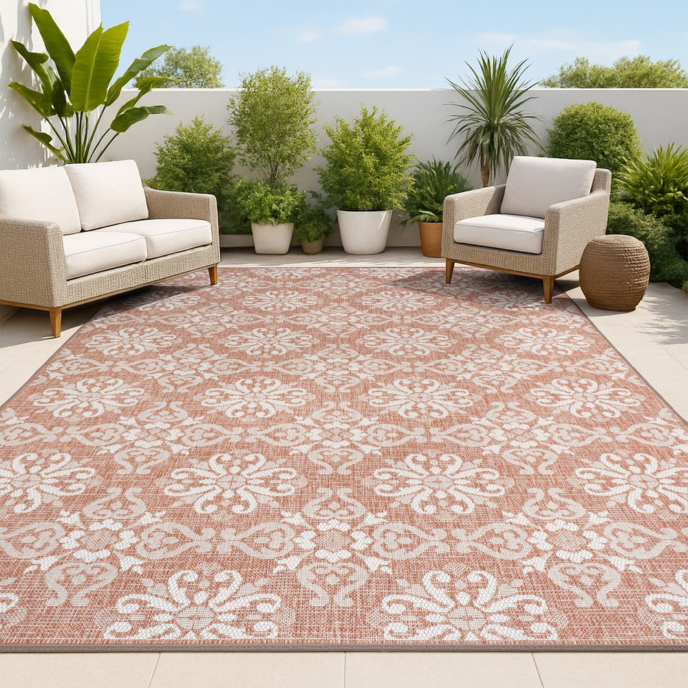 Nexus Traditional Mediterranean Tile Design Indoor/Outdoor Area Rug