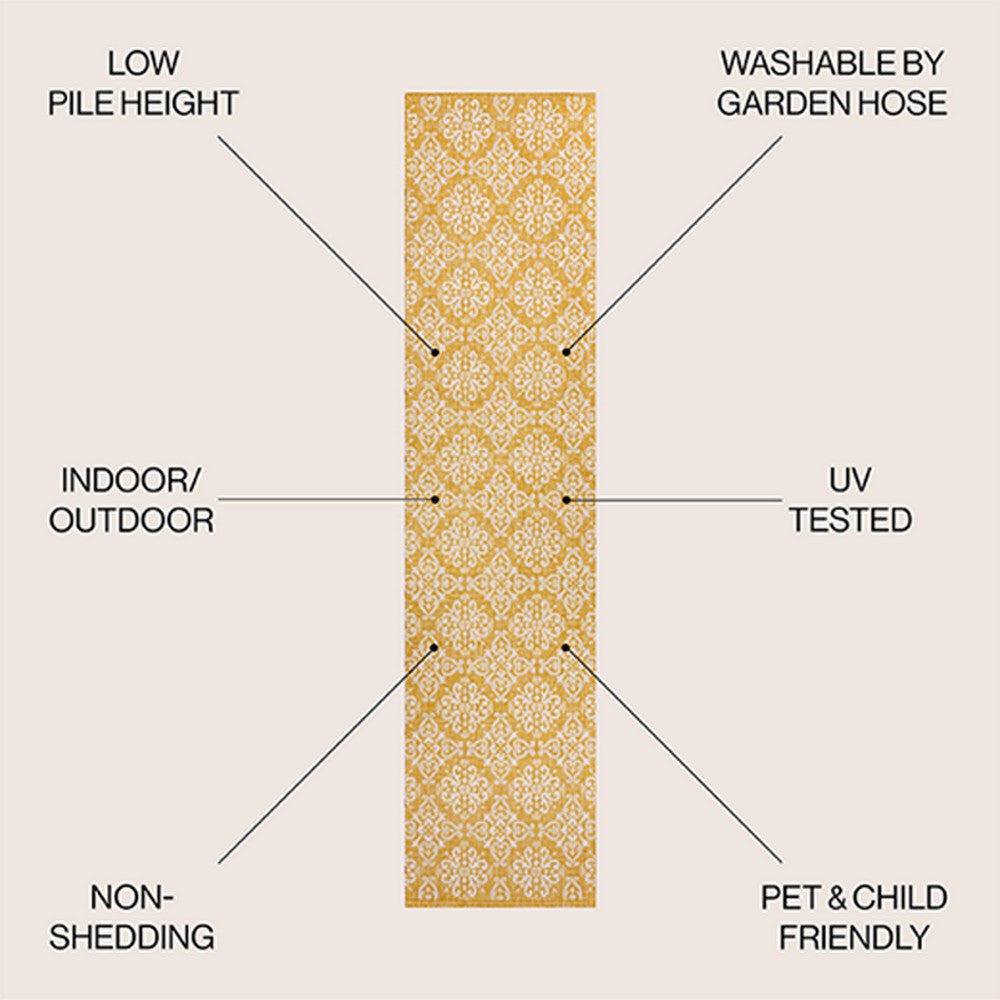 Nexus Traditional Mediterranean Tile Design Indoor/Outdoor Area Rug