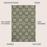 Nexus Traditional Mediterranean Tile Design Indoor/Outdoor Area Rug