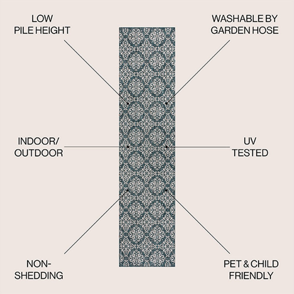 Nexus Traditional Mediterranean Tile Design Indoor/Outdoor Area Rug