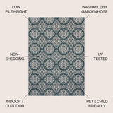 Nexus Traditional Mediterranean Tile Design Indoor/Outdoor Area Rug