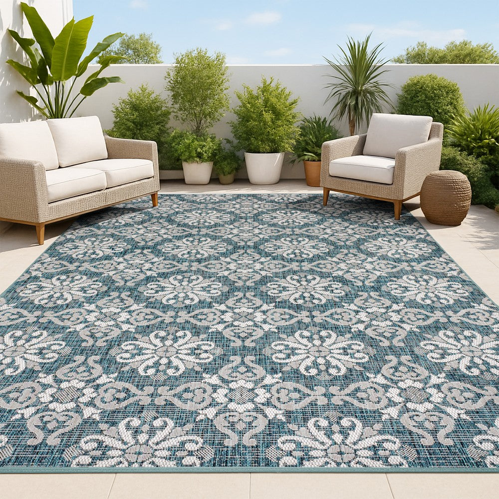 Nexus Traditional Mediterranean Tile Design Indoor/Outdoor Area Rug
