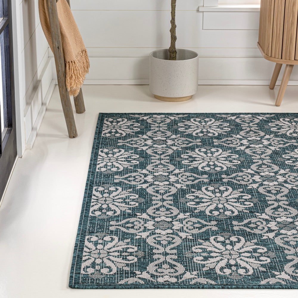 Nexus Traditional Mediterranean Tile Design Indoor/Outdoor Area Rug