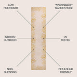 Palm Coastal Cottage Palm Frond Border Indoor/Outdoor Area Rug
