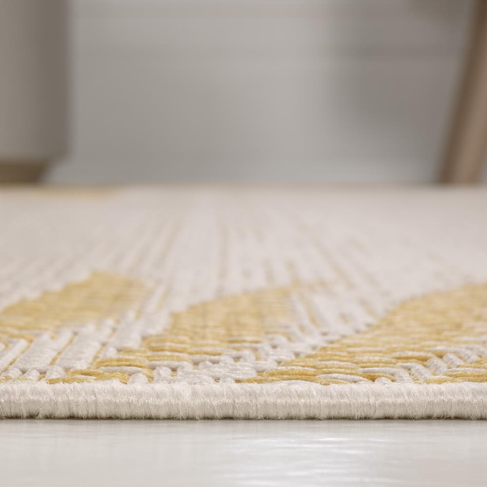 Palm Coastal Cottage Palm Frond Border Indoor/Outdoor Area Rug