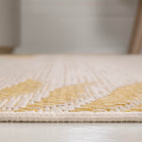 Palm Coastal Cottage Palm Frond Border Indoor/Outdoor Area Rug