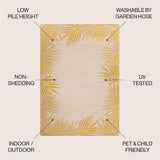 Palm Coastal Cottage Palm Frond Border Indoor/Outdoor Area Rug