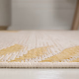 Palm Coastal Cottage Palm Frond Border Indoor/Outdoor Area Rug