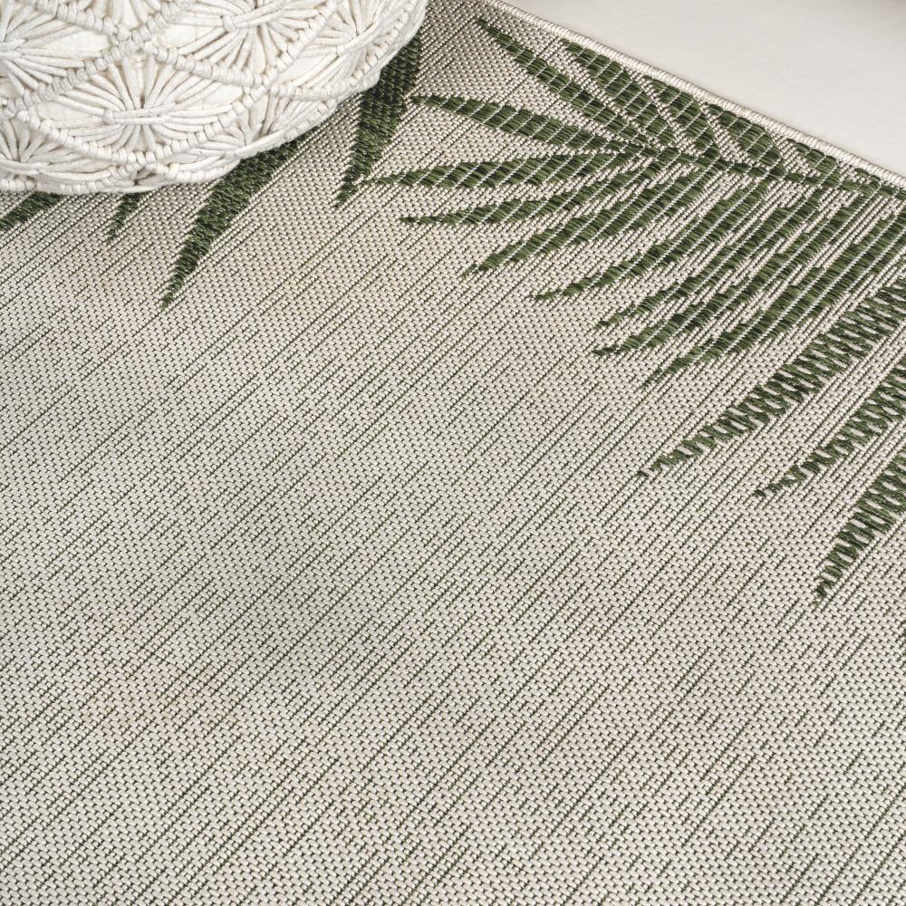 Palm Coastal Cottage Palm Frond Border Indoor/Outdoor Area Rug