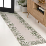Palm Coastal Cottage Palm Frond Border Indoor/Outdoor Area Rug