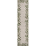 Palm Coastal Cottage Palm Frond Border Indoor/Outdoor Area Rug