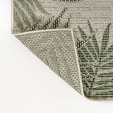 Palm Coastal Cottage Palm Frond Border Indoor/Outdoor Area Rug