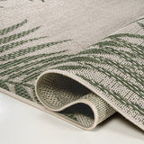Palm Coastal Cottage Palm Frond Border Indoor/Outdoor Area Rug