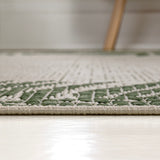 Palm Coastal Cottage Palm Frond Border Indoor/Outdoor Area Rug