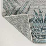 Palm Coastal Cottage Palm Frond Border Indoor/Outdoor Area Rug