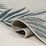 Palm Coastal Cottage Palm Frond Border Indoor/Outdoor Area Rug
